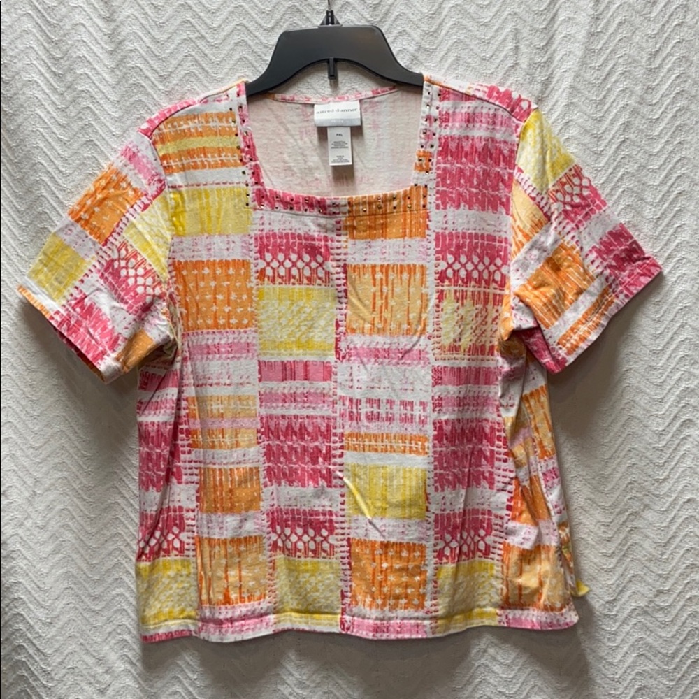 Alfred Dunner Multicolored square neck top